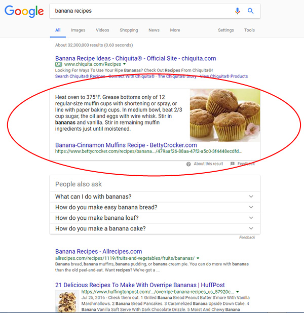 Feature Snippet Example